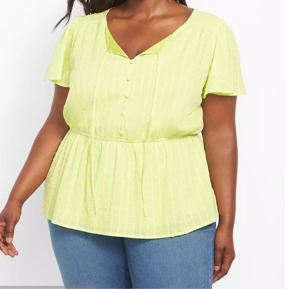 Short Sleeve Button Down Blouse - Picture 1 of 9